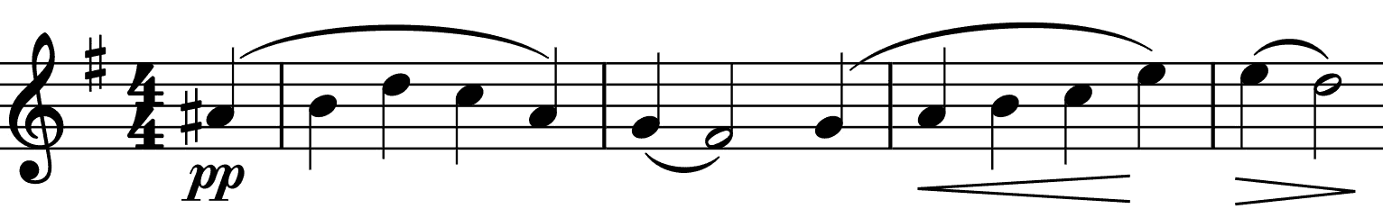 tender theme from the first violin