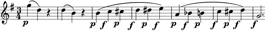 bizarrely alternating forte – piano rising crotchets of the Minuetto,