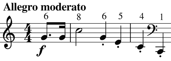 harmonic notes of the natural horn in F