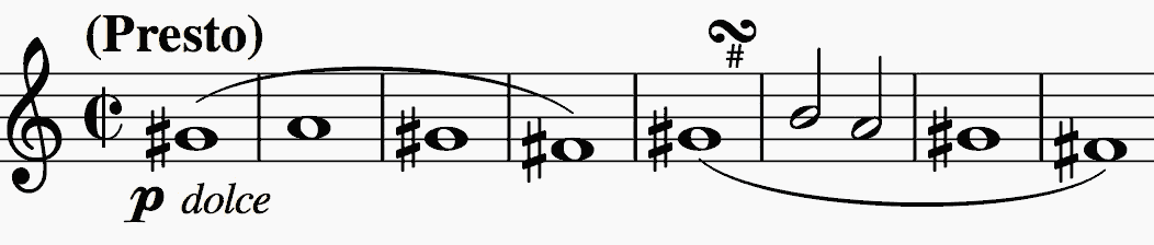 second subject of Beethoven's opening Presto second subject of Beethoven's opening Presto