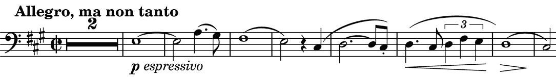 radiant, lyrical opening theme on the cello 