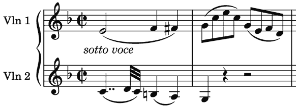 the second accompanies with a version of the first's opening theme