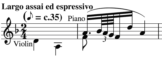  opening two crotchets on the violin